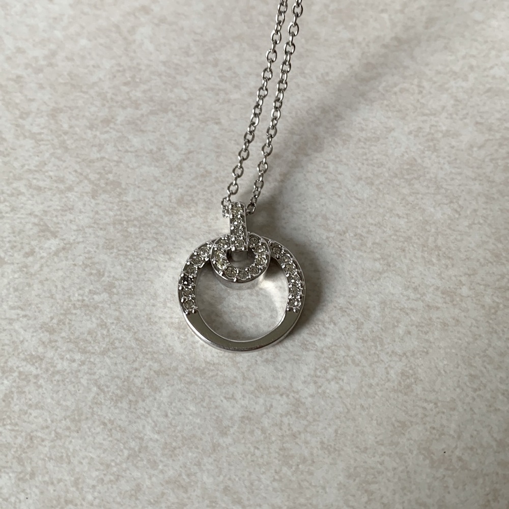 Swarovski silver crystal circle necklace